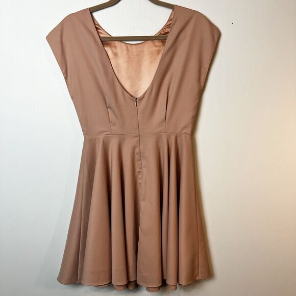 Revolve Blaque Label True Love Dress Skater Champagne Dusty Pink Sz M - Picture 6 of 13